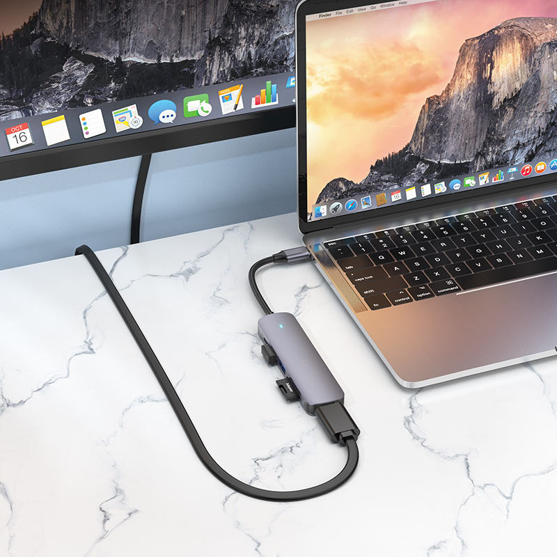 Adaptateur hub USB-C 6 en 1 (USB-C vers USB-C + USB-A 3.0 + SD + TF + HDMI) Adaptateur hub USB-C 6 en 1 (USB-C vers USB-C + USB-A 3.0 + SD + TF + HDMI)